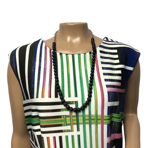 Madison Leigh Dress Womens Size 10 Colorful Geo Mod Floral Mixed Print Sheath - Picture 3 of 10